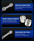 Thread Repair Kit, Metric Helicoil Repair Kit with HSS Drill Bits Thread Inserts Taps Breakoff Installation Tools, image of tool components