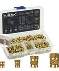 Threaded Inserts M2 + M3 + M4 + M5 Assortment Box - Brass Heat Set Insert for Plastic Parts - 270 Pieces