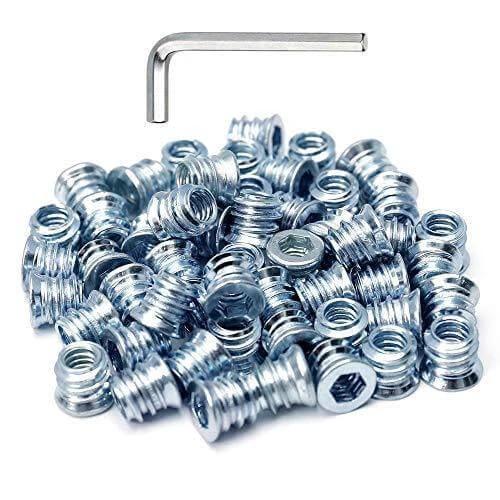 Threaded Inserts for Wood 1/4-20 x 10mm 50 Pieces – VXB Bearings