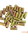 One Quarter Inch Twenty Threaded Inserts For Wood Furniture 31 Piece Set Zinc Plated Carbon Steel Nut Inserts With Hex Wrench
