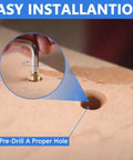 Hand using hex wrench for 170 Piece Threaded Inserts Kit With 10 Sizes 1/4-20, 5/16-18, 3/8-16 wood installation