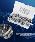 50 Pcs Threaded Inserts Set Self Tapping Stainless Steel Inner Thread For Plastic And Soft Materials With Storage Box