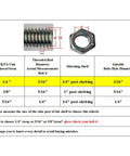Diagram showing threaded rod measurements for Two Inch Rubber Stem Casters For Wire Shelving And Rolling Carts
