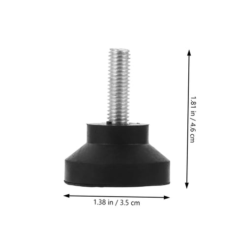 Side view of Heavy Duty Leveling Feet For Tables And Machinery Adjustable Legs Built Tough With Rubber Bumper Feet Threaded Levelers