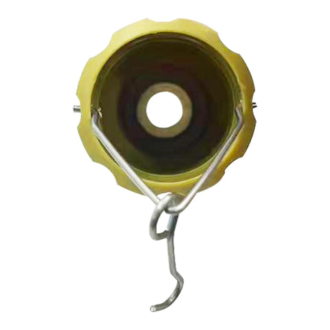 Front view of 2-Pack 40mm 5/8-11 Threaded Stud Adapters With Plumb Bob Hook for Total Station showing hook and adapter opening.