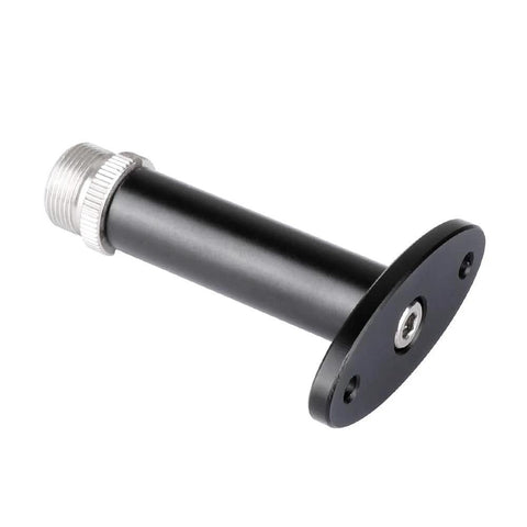 5/8-27 Threaded Wall Mount Bracket For Microphones And Accessories With Oval Base, close-up of the connector and mounting holes