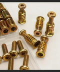 56 Piece Set Of 1 4 20 Inch Threaded Wood Inserts And Nut Fasteners With Hex Socket Drive For Furniture Making visible in packaging