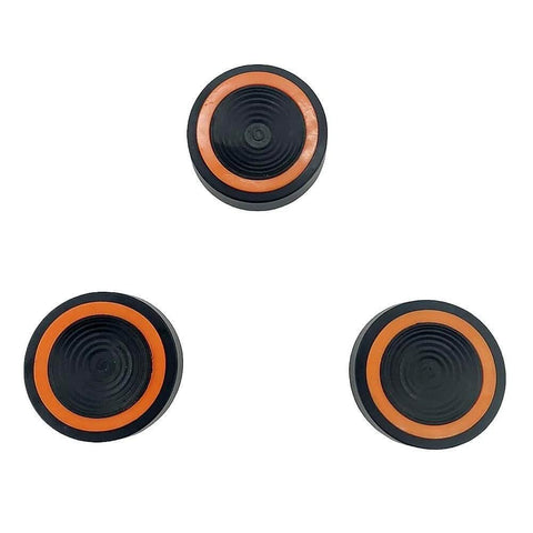 Top view of three piece anti vibration suppression pads for telescope mounts with 7.6 cm diameter improves stability.