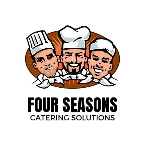 Logo of three smiling chefs wearing hats with text 'FOUR SEASONS CATERING SOLUTIONS' below.