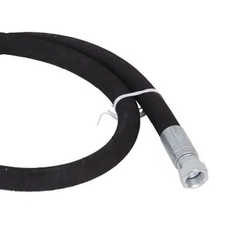Three Eighths Inch Hydraulic Hose Assembly 120 Inch Long With Female JIC 37 Degree Crimped On Both Ends Two Wire SAE 100R2AT