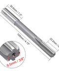 Three Eighths Inch HSS Chucking Reamer With Six Straight Flutes And Round Shank Milling Cutting Tool For Precision Reaming In Stainless Steel Holes On Lathe Machines With H7 Tolerance, 105mm Total Length, 23.2mm Flute Length, side view