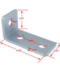 Three hole ninety degree L shaped fitting bracket for metal framing delivers quick, solid corner connections compatible with half inch bolts in one and five eighths inch strut channel, 12 pack
