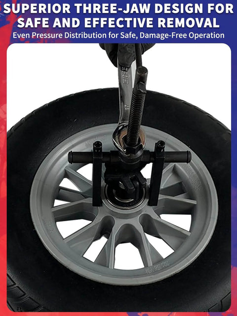 Three Jaw Inner Pilot Bearing Puller For Car SUV Motorcycle Bearing Removal Tool Universal Fit For Sleeve Type Bearings From 0.7 To 1.5 Inches extracting bearing from wheel.