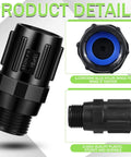 Three Pack Drip Irrigation Pressure Regulator 15 PSI, Three Quarter Inch FHT To Three Quarter Inch MHT, close-up of regulator details