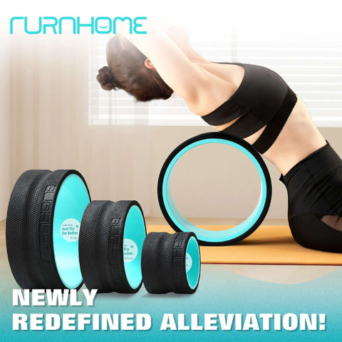 Back Roller Wheel Set For Deep Tissue Massage And Back Stretching displayed with a user in yoga pose on a mat