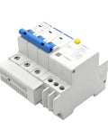 Three Phase Miniature Circuit Breaker 3P With Leakage Protector And Thermal Trip 10A Air Switch shown from side angle
