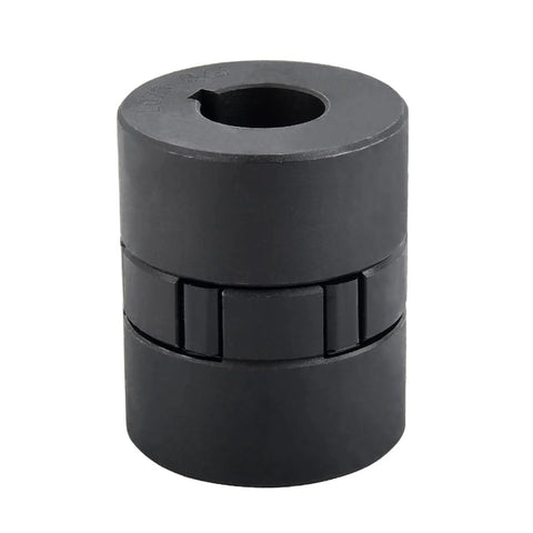 Three Piece L075 L-Jaw Coupling for Three Quarter Inch Shafts combines HT250 steel with a Buna-N NBR spider, front view