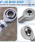 3/4 inch Heim Joint Rod End Bearing with jam nut and right hand 3/4-16 thread chromoly panhard rod end in zinc plated steel