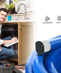 Expansion Fitting Three Quarter Inch Plug End Cap For Pipe F1960 With Expansion Barb Connections Plastic Pipe Cap For Pex A Tubing Pack Of Five Lead Free Corrosion Resistant Leak Free Hydronic Heating And Potable Water Applications next to a man working under sink