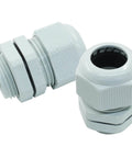 Five Pack Three Quarters Inch NPT Cable Glands Waterproof Strain Relief Cord Connectors Built Tough Nylon Glands UV Fire Resistant Grey