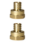 Three Quarter Inch PEX To Three Quarter Inch Female NPT Adapter Twin Pack Two Pieces Compatible With All PEX Tubing Brands Crimp Version