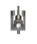 Front view of a three quarter inch strut channel socket for one quarter inch drive, compatible with all one and five eighths inch wide strut channels.