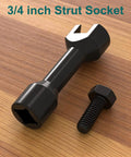 Three Quarters Inch Strut Socket With One Half Inch Drive For One And Five Eighths Inch Wide Strut Channels Heat Treated Alloy Steel