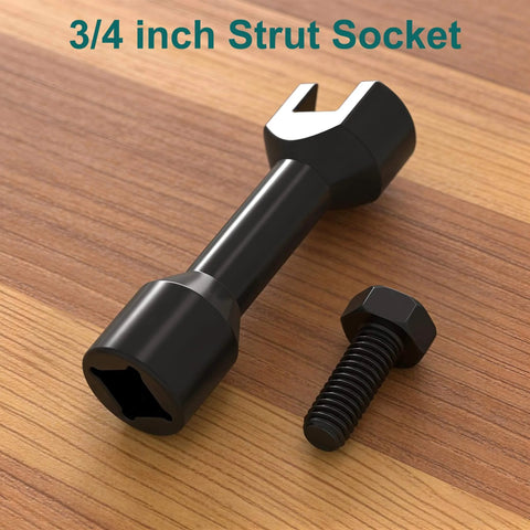 Three Quarters Inch Strut Socket With One Half Inch Drive For One And Five Eighths Inch Wide Strut Channels Heat Treated Alloy Steel