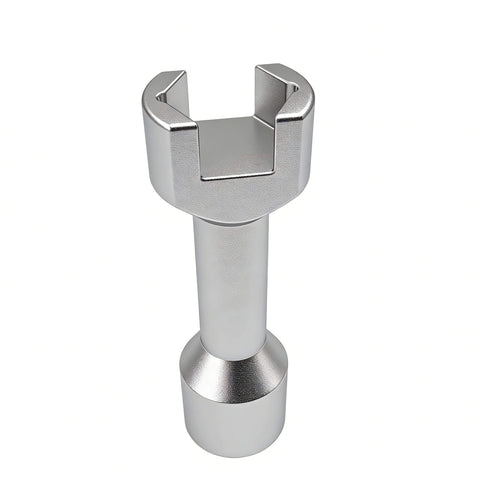 Front view of Three Quarter Inch Strut Socket With One Half Inch Drive For One And Five Eighths Inch Wide Strut Channels Forged Heat Treated Alloy Steel Suspension Socket Tool Silvery