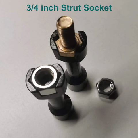 Three Quarters Inch Strut Socket With One Half Inch Drive For One And Five Eighths Inch Wide Strut Channels Heat Treated Alloy
