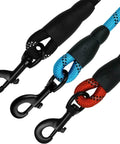 Three Quarter Inch Heavy Duty Swivel Snap Hooks Black Electrophoresis Coating Four Pieces Dog Clips on colored ropes