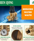 adjustable water pressure regulator with gauge and dual FNPT interface for efficient water control and waste reduction