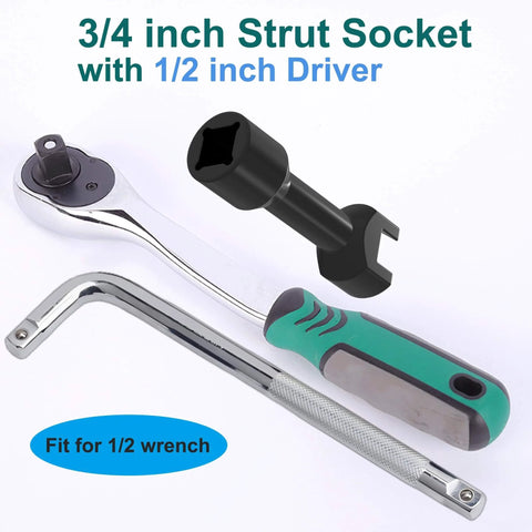 Three Quarters Inch Strut Socket With One Half Inch Drive For One And Five Eighths Inch Wide Strut Channels Heat Treated