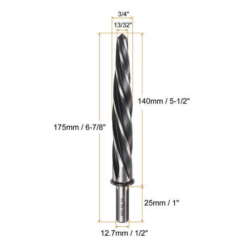 Pro Grade Three Quarters Inch Taper Chucking Reamer HARFINGTON With One Half Inch Shank For Metal Aluminum Wood Plastic HSS
