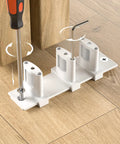 Sliding Closet Door Floor Guide, Adjustable Bypass Door Guide, Updated Three Roller Design, White Finish, installation view