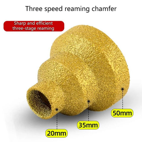 Step Drill Bit Set 20 35 50mm 3 Pack Pro Grade Cone Drill Bits For Metal Wood Concrete Tile Marble And Engineered Stone Multilayer Cone Reamer For Quick Precise Hole Enlargement Adrosstoller showcasing sizes 20mm, 35mm, and 50mm.