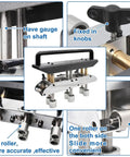 Close-up of Three Station Edge Roller Bender For Sheet Metal Bending 0 To 90 Degree Angles with detailed features and knobs