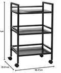 Three Tier Metal Rolling Utility Cart With Open Shelves For Quick Access And Grab And Go Mobility Ideal For Kitchen Bathroom And Workshop Durable Metal Construction In Black From Amazon Basics