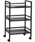 Three Tier Metal Rolling Utility Cart With Open Shelves For Quick Access And Grab And Go Mobility Ideal For Kitchen Bathroom And Workshop Durable Metal Construction In Black From Amazon Basics