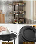 Three Tier Lazy Susan Organizer With 360 Degree Rotation Ball Bearing Turntable Spice Rack for kitchen countertop with spices and jars