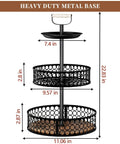 Dimensions of Three-Tier Lazy Susan Organizer With Detachable Metal Rotating Spice Rack, 4-In-1 Design for Kitchen Cabinet