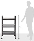 Three Tier Metal Rolling Utility Cart With Open Shelves For Quick Access And Grab And Go Mobility Ideal For Kitchen Bathroom And Workshop Durable Metal Construction In Black From Amazon Basics