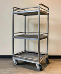 Metal cart with 1.5 Inch Caster Wheels Set Of 4 Heavy Duty No Noise Swivel Top Plate Casters For Nightstands And Side Tables
