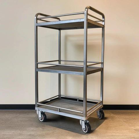 Metal cart with 1.5 Inch Caster Wheels Set Of 4 Heavy Duty No Noise Swivel Top Plate Casters For Nightstands And Side Tables