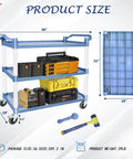 Heavy Duty Kitchen Cart With Wheels For Restaurant And Office, Three Tier Rolling Service Cart That Hauls Up To 600 Lbs