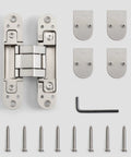 Three Way Adjustable Invisible Hinges For Hidden Doors Concealed Hinges Slick Zinc Alloy 180 Degree Swing 5.5 Inch By YAGU with screws and tool
