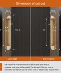 Concealed hinge diagram: 5.5-inch matte-silver zinc alloy hinge with door leaf and door frame dimensions.