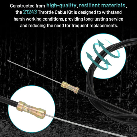 Throttle Cable Kit Upgrade for J36 JS36 B46 BS46 Trowel Machines with durable materials, designed for reliable performance.