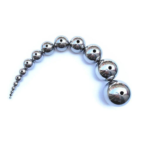 10pcs Through Hole Steel Balls 304 Stainless Steel Solid Piercing Balls Dia 3-12.7mm DIY Beading Round Ball(9mm x Hole Dia 3mm)