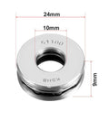 Thrust Ball Bearing Set 10mm 24mm 9mm Chrome Steel ABEC 3 Single Row 5 Piece Pack front view dimensions shown